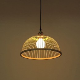 Suspension moderne simple orientée vers le bas, suspension spéciale en bambou, éclairage de chevet