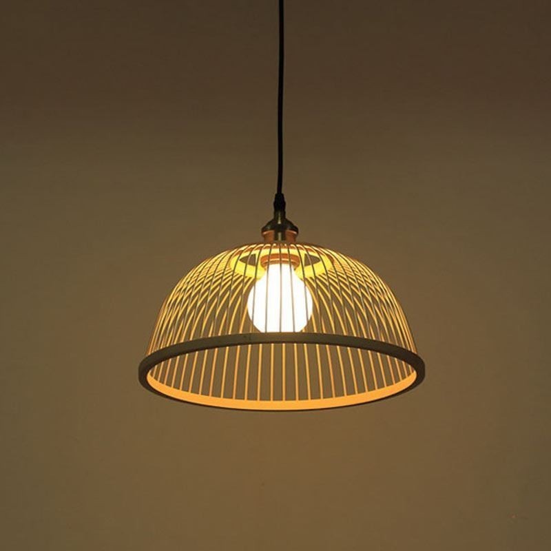 Suspension moderne simple orientée vers le bas, suspension spéciale en bambou, éclairage de chevet