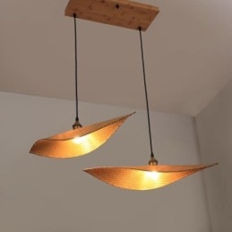 Suspension créative en forme de feuille, suspension contemporaine en bambou, éclairage de salon de thé