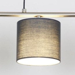 Suspension moderne à 4 lumières avec abat-jour en tissu et hauteur réglable