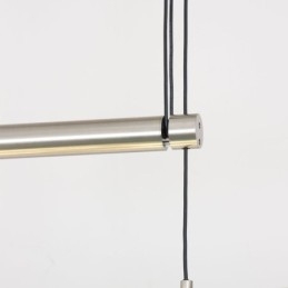 Suspension moderne à 4 lumières avec abat-jour en tissu et hauteur réglable