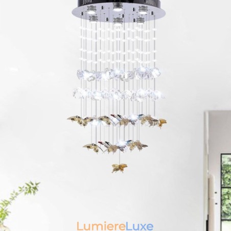 Suspension nordique créative en verre papillon Suspension nordique créative en verre papillon