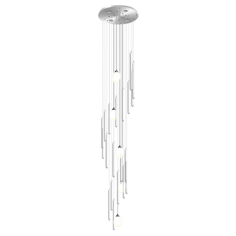 Suspension en grappe, grand lustre moderne en cristal pour escalier duplex