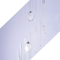 Suspension en grappe, grand lustre moderne en cristal pour escalier duplex