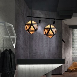 Suspension géométrique en forme de diamant, design 3D translucide