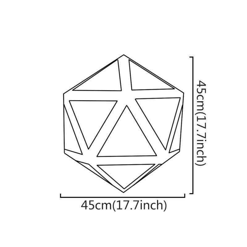Suspension géométrique en forme de diamant, design 3D translucide