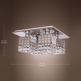 Lustre moderne en cristal inoxydable Living 4 lumières