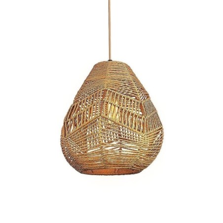 Plafonnier rétro nordique avec abat-jour en corde de papier naturel tissé à la main Plafonnier rétro nordique avec abat-jour en corde de papier naturel tissé à la main