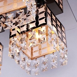 Lustre moderne en cristal inoxydable Living 4 lumières