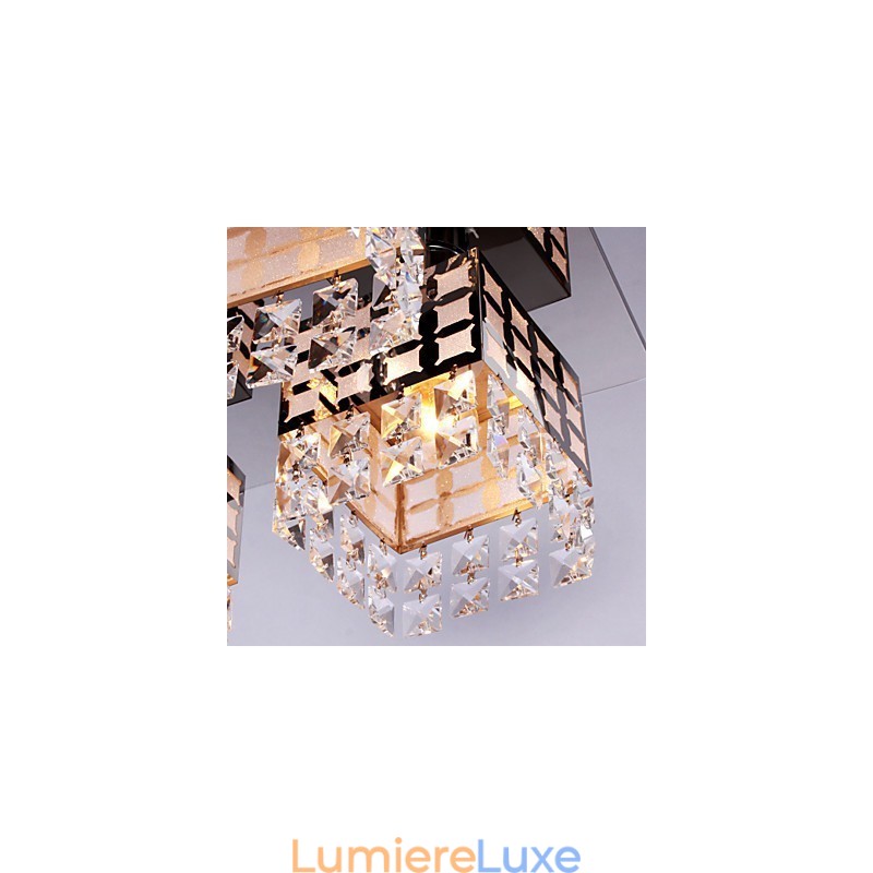 Lustre moderne en cristal inoxydable Living 4 lumières