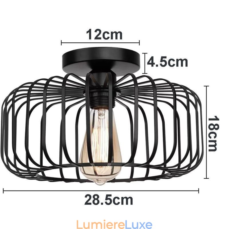 Plafonnier simple en forme de cage à oiseaux en fer à encastrer