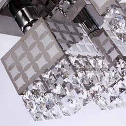 Lustre moderne en cristal inoxydable Living 4 lumières