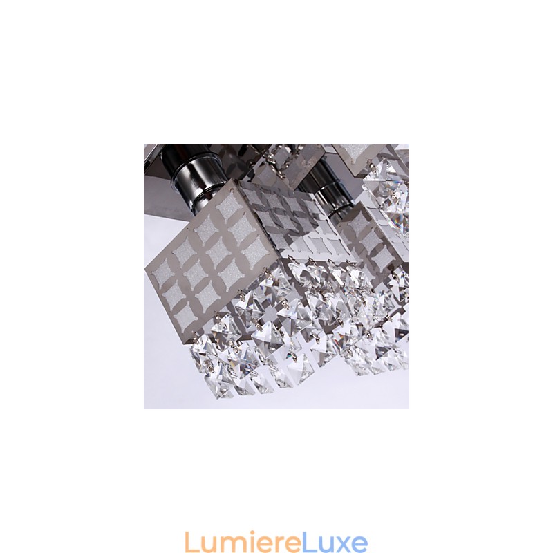Lustre moderne en cristal inoxydable Living 4 lumières
