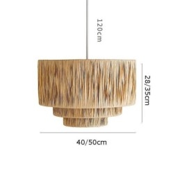 Suspension rétro country avec abat-jour en corde de papier multicouche