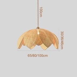 Suspension Lotus en rotin style café, style rétro, style art déco