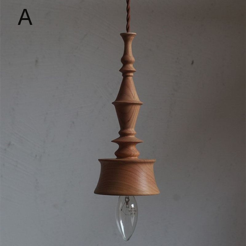 Suspension en bois d'hévéa et suspension vintage