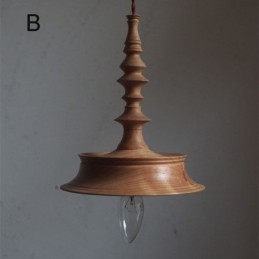 Suspension en bois d'hévéa et suspension vintage