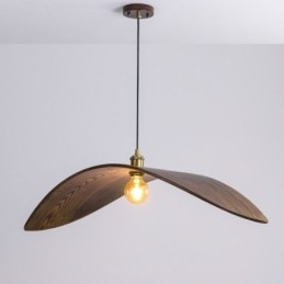 Suspension en bois massif, plafonnier rétro créatif