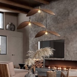 Suspension en bois massif, plafonnier rétro créatif
