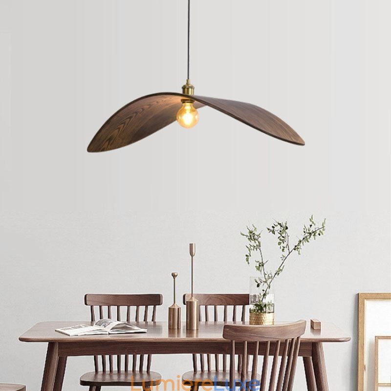 Suspension en bois massif, plafonnier rétro créatif