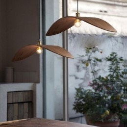 Suspension en bois massif, plafonnier rétro créatif