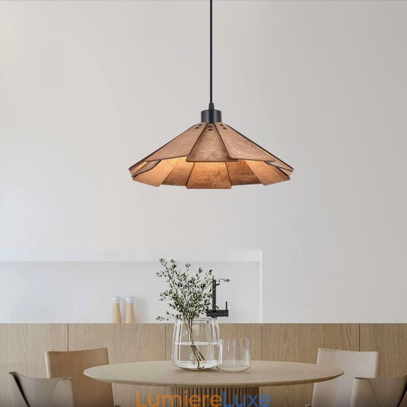 Suspension rétro, plafonnier créatif en bois