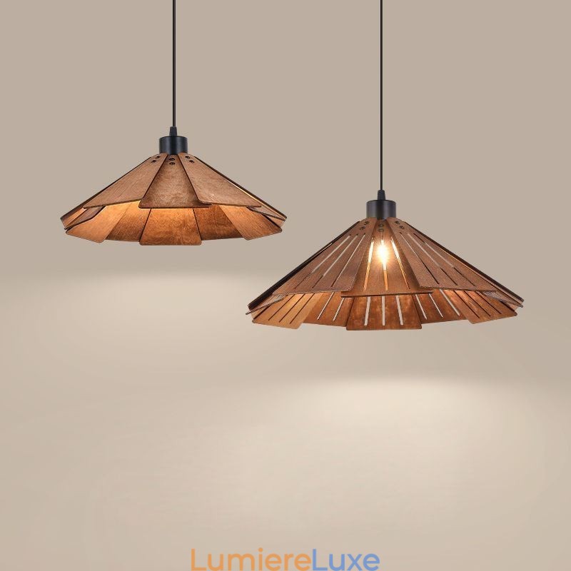 Suspension rétro, plafonnier créatif en bois
