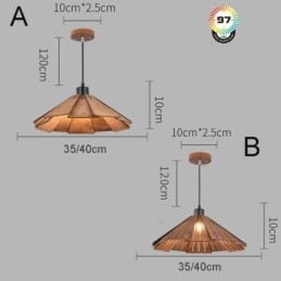 Suspension rétro, plafonnier créatif en bois