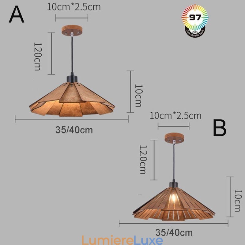 Suspension rétro, plafonnier créatif en bois