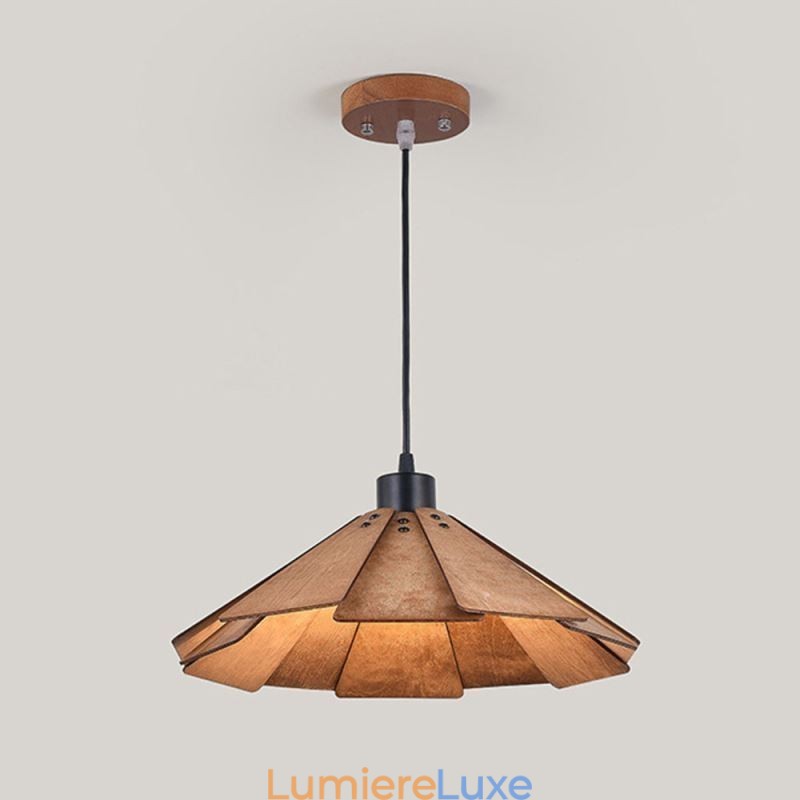 Suspension rétro, plafonnier créatif en bois