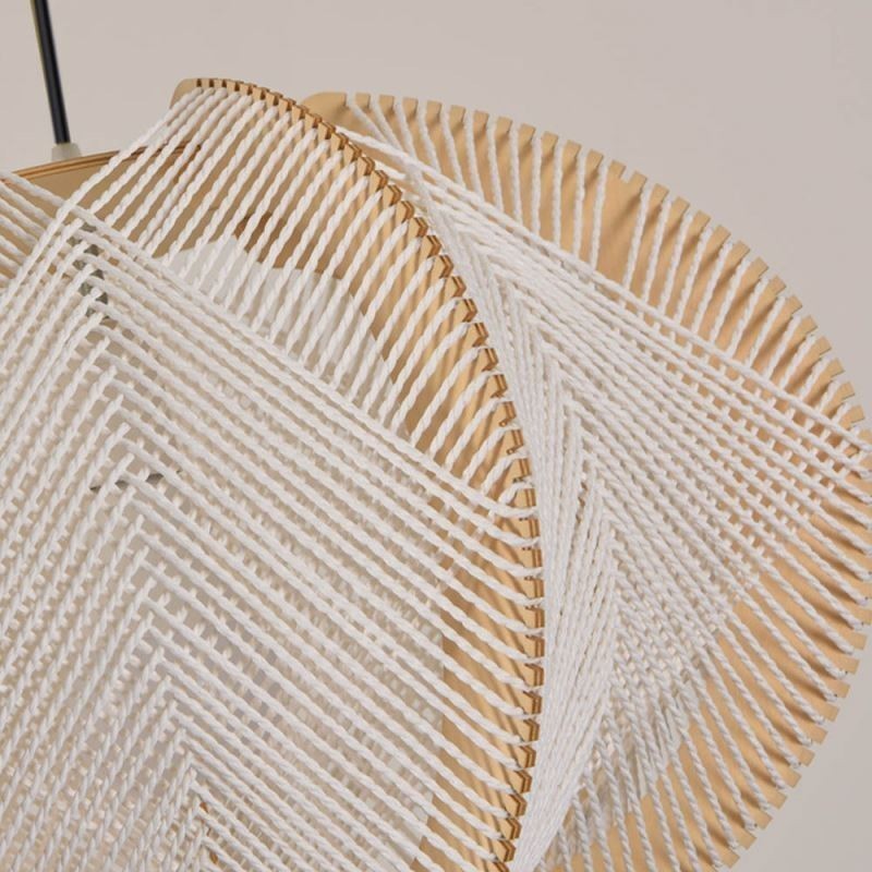 Suspension nordique rétro style Wabi Sabi, plafonnier en bois massif fait main