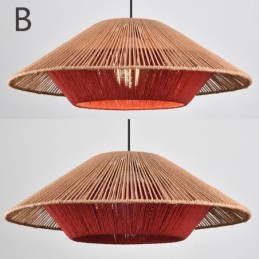 Suspension en corde de chanvre, plafonnier tissé à la main
