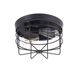 Plafonnier industriel en métal à cage, luminaire encastré rustique