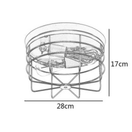 Plafonnier industriel en métal à cage, luminaire encastré rustique