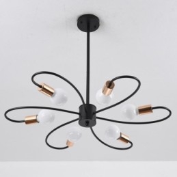 Lustre rustique à 6 lumières, style classique, à pétales, suspension au plafond