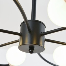 Lustre rustique à 6 lumières, style classique, à pétales, suspension au plafond