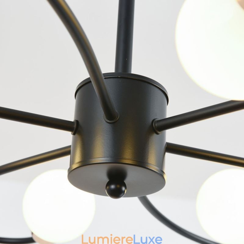 Lustre rustique à 6 lumières, style classique, à pétales, suspension au plafond
