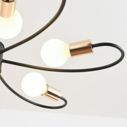 Lustre rustique à 6 lumières, style classique, à pétales, suspension au plafond