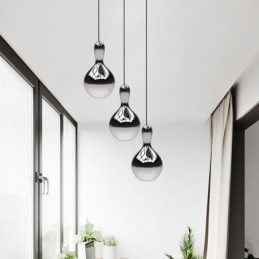 Suspension créative, petit plafonnier moderne et simple en verre galvanisé