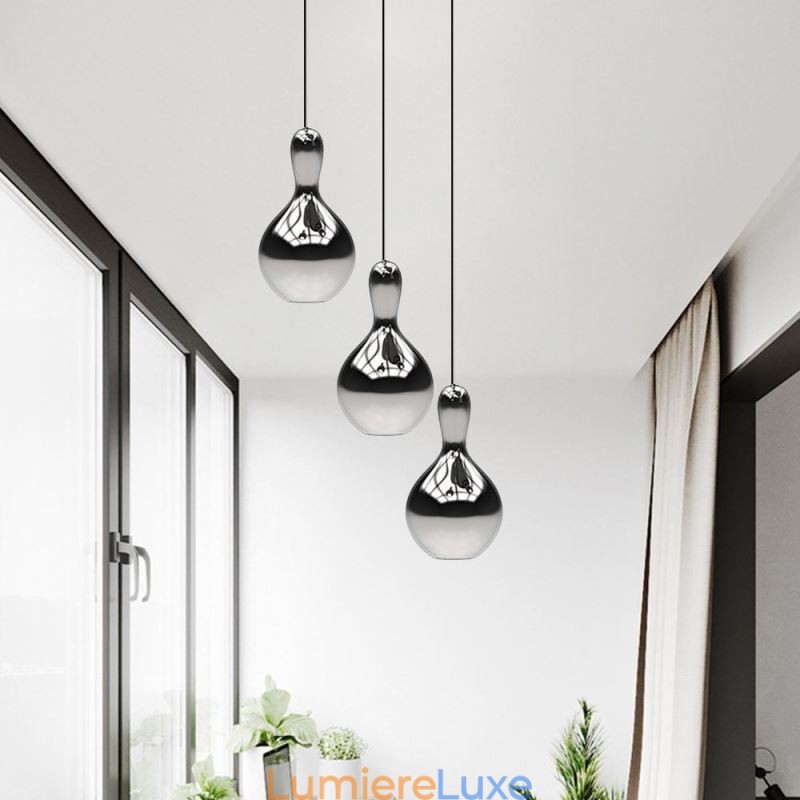 Suspension créative, petit plafonnier moderne et simple en verre galvanisé