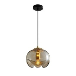 Suspension en verre Stamen, plafonnier moderne et minimaliste en fer forgé