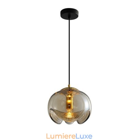 Suspension en verre Stamen, plafonnier moderne et minimaliste en fer forgé Suspension en verre Stamen, plafonnier moderne et minimaliste en fer forgé