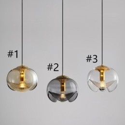 Suspension en verre Stamen, plafonnier moderne et minimaliste en fer forgé
