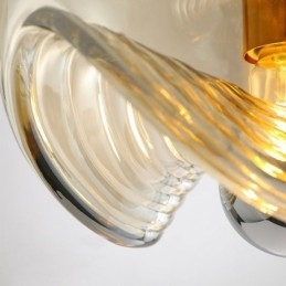 Suspension en verre Stamen, plafonnier moderne et minimaliste en fer forgé