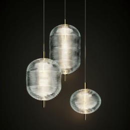 Suspension en fer forgé moderne et minimaliste avec effet ondulation d'eau