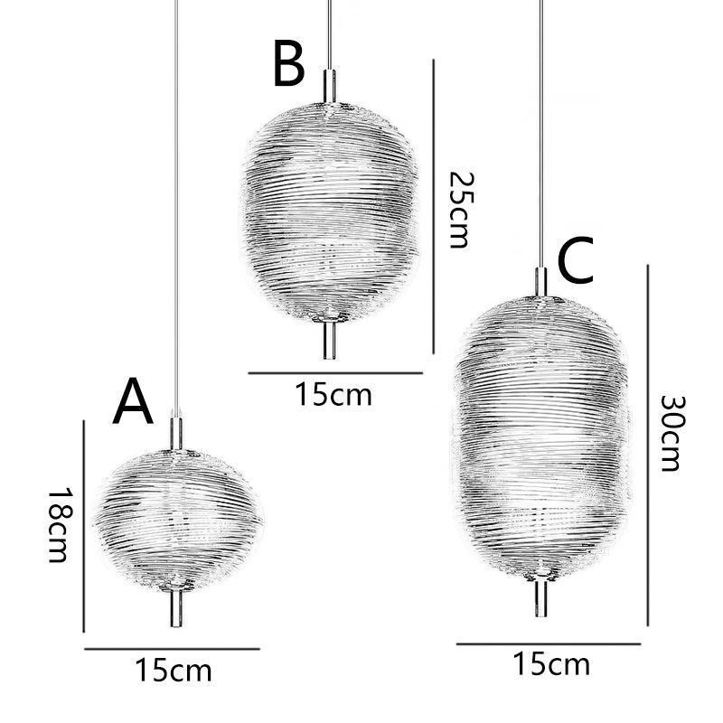 Suspension en fer forgé moderne et minimaliste avec effet ondulation d'eau