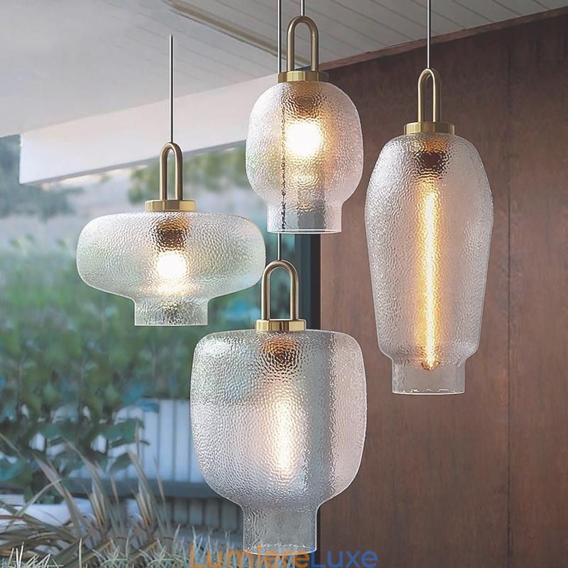 Suspension en verre dépoli, plafonnier moderne minimaliste en fer forgé