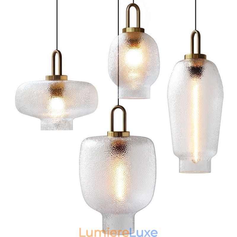 Suspension en verre dépoli, plafonnier moderne minimaliste en fer forgé