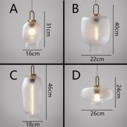 Suspension en verre dépoli, plafonnier moderne minimaliste en fer forgé
