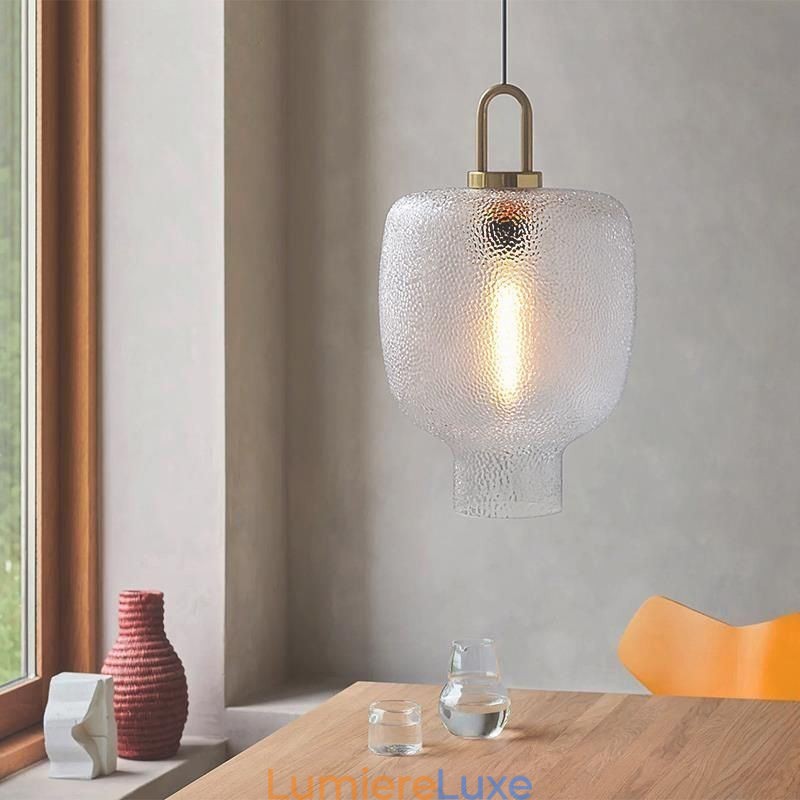 Suspension en verre dépoli, plafonnier moderne minimaliste en fer forgé